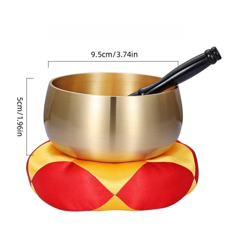 Handmade, Pure Copper, Thickened Sound Bowl, with Mallet and Pad