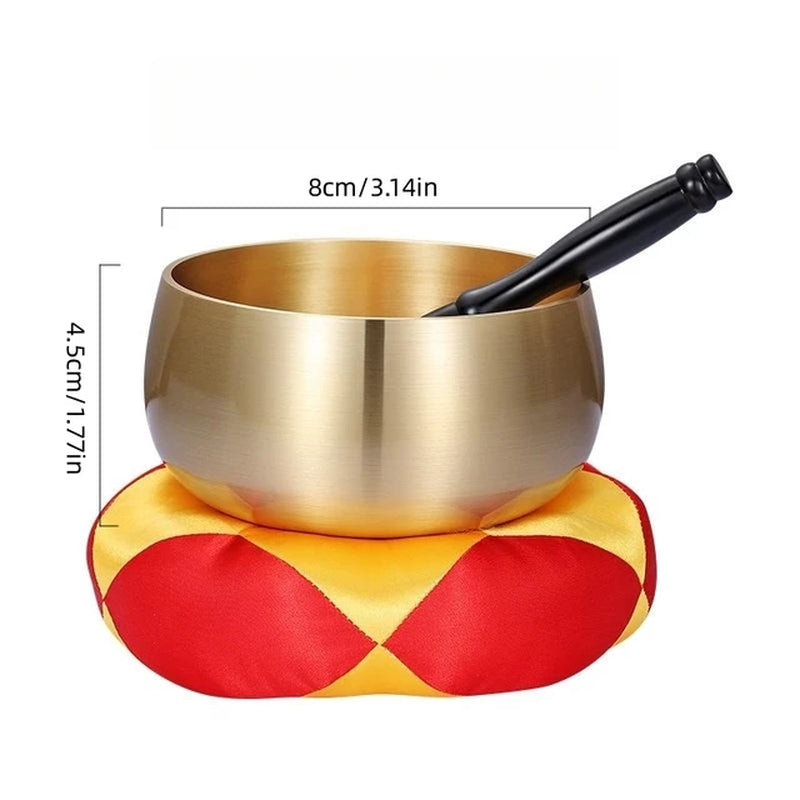 Handmade, Pure Copper, Thickened Sound Bowl, with Mallet and Pad