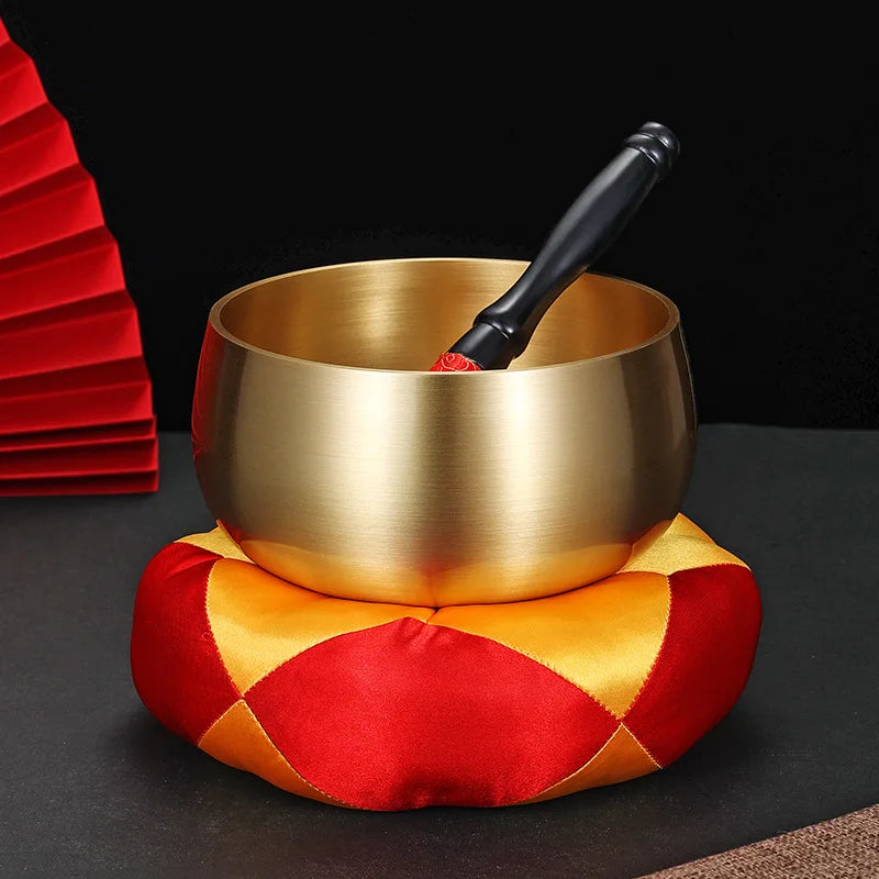 Handmade, Pure Copper, Thickened Sound Bowl, with Mallet and Pad