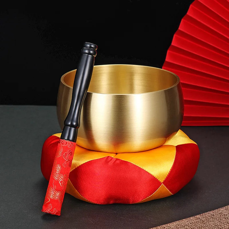 Handmade, Pure Copper, Thickened Sound Bowl, with Mallet and Pad